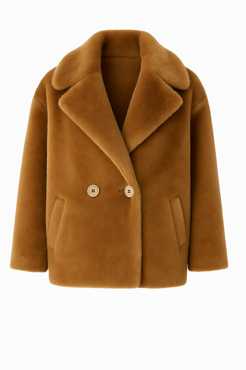 Blazer Fur Jacket Brown | NOTE: Levertijd 5-7 werkdagen